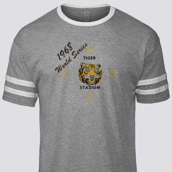 1968 Detroit Tigers Artwork: Men's Tri-Blend Varsity T-Shirt