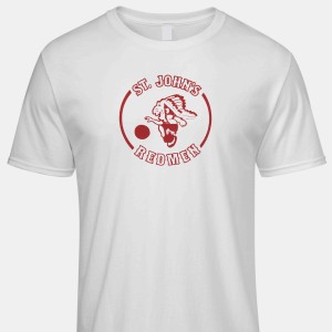 St. John's Redmen Banned Logo Embroidered T-Shirt S-6X, LT-4XLT New