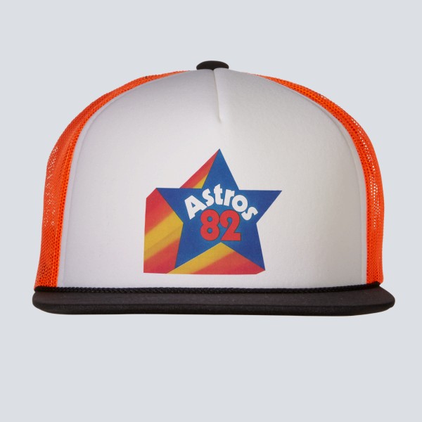 Throwback Vintage Astros Classic Logo Orange Trucker Mesh Snapback Hat Cap  NEW