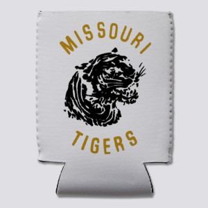 Missouri Oval Tiger Head Heather Grey Slim Can Koozie