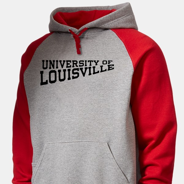 NCAA University of Louisville Cardinals Logo Hooded Red Sweatshirt Mens  Large