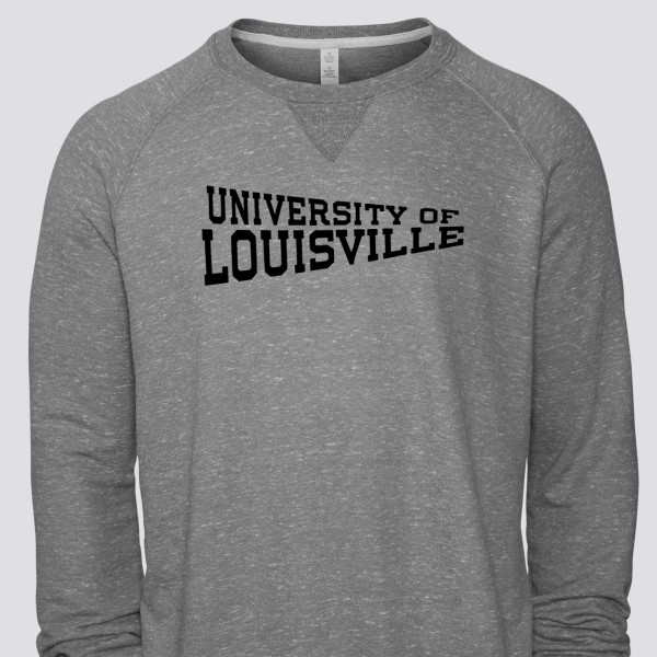 University of Louisville Cardinals Vintage Crewneck Sweatshirt | Adidas | Heather/White | Medium