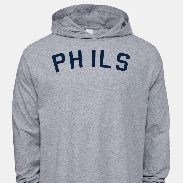 1942 Philadelphia Phillies Men's Cotton Jersey Hooded Long Sleeve T-Shirt by Vintage Brand