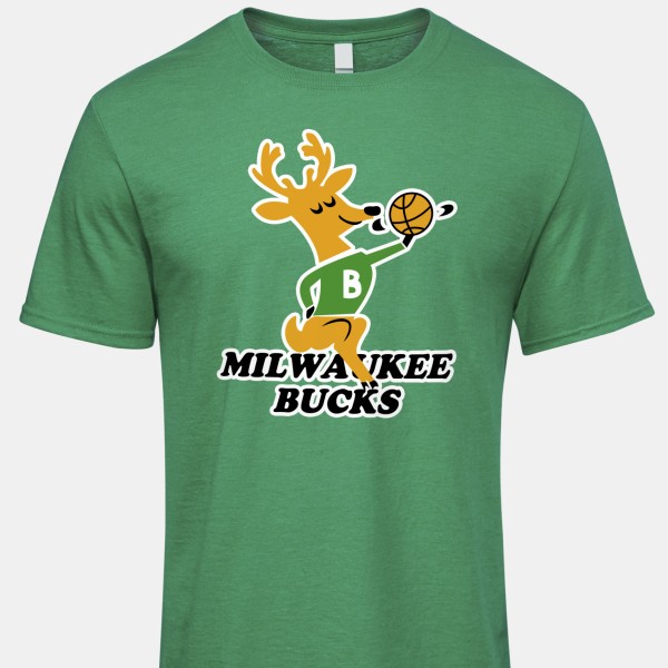 1969 Milwaukee Bucks Iconic Men's 100% Cotton T-Shirt by Vintage Brand