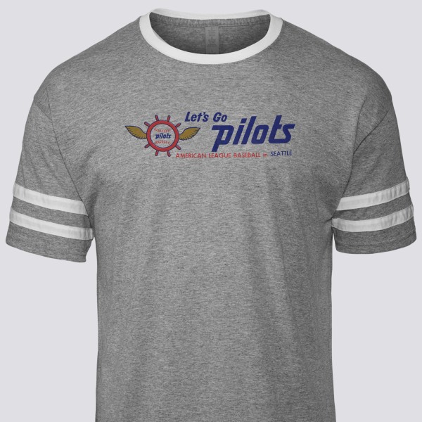 1969 Seattle Pilots Artwork: Men's Tri-Blend Varsity T-Shirt