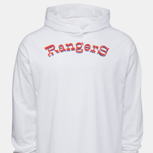 1982 Texas Rangers Artwork: Men's Cotton Jersey Hooded Long Sleeve T-shirt