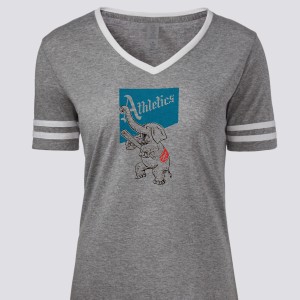 1951 Philadelphia Athletics Artwork: Women's Tri-Blend Varsity V-neck T- Shirt