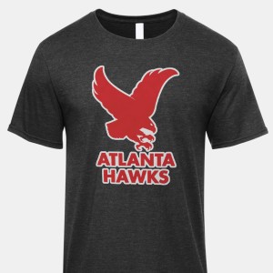 NBA ATLANTA HAWKS VINTAGE TUBULAR t-shirt, red, SMALL, New, '
