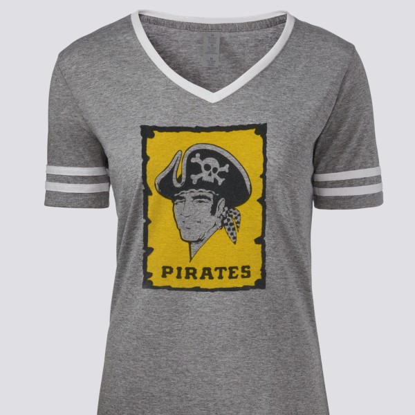 1967 Pittsburgh Pirates Artwork: Women's Tri-Blend Varsity V-neck T-Shirt