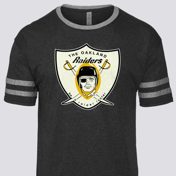 Oakland Raiders Artwork: Men's Tri-Blend Varsity T-Shirt