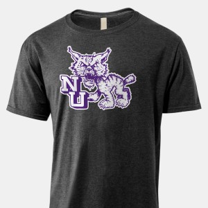 Northwestern University Wildcats White Short Sleeve Tee Shirt with Field  Hockey Design
