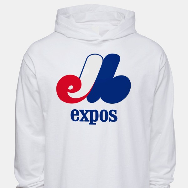 1981 Montreal Expos Artwork: Men's Cotton Jersey Hooded Long Sleeve T-shirt