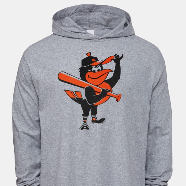 1966 Baltimore Orioles Men's Cotton Jersey Hooded Long Sleeve T-Shirt by Vintage Brand