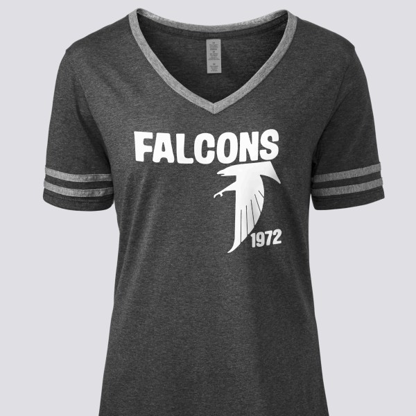 1972 Atlanta Falcons Artwork: Women's Tri-Blend Varsity V-neck T-Shirt