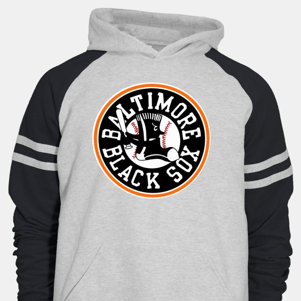1945 Baltimore Black Sox Artwork: Unisex Varsity Color-⁠Block Hooded  Sweatshirt
