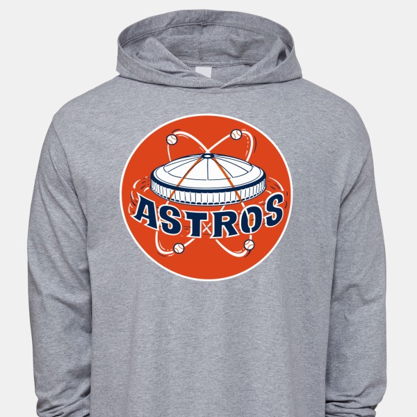 Houston Astros Men's Cotton Jersey Hooded Long Sleeve T-Shirt by Vintage Brand