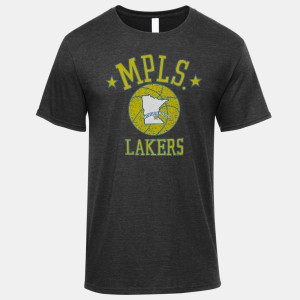 1956 Minneapolis Lakers Artwork: ICONIC® Men's 60/40 Blend T-Shirt