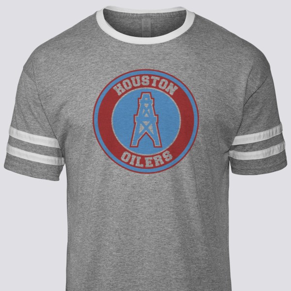 Houston Oilers Artwork: Men's Tri-Blend Varsity T-Shirt