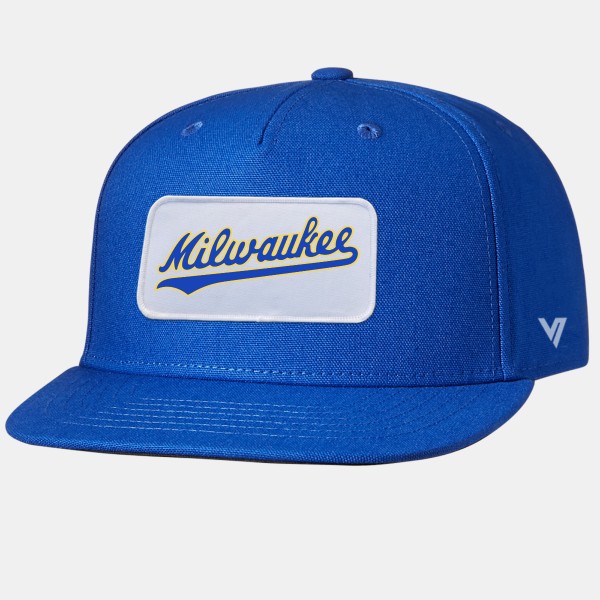 MLB Baseball Milwaukee Brewers Vintage Blue Cotton Fabric