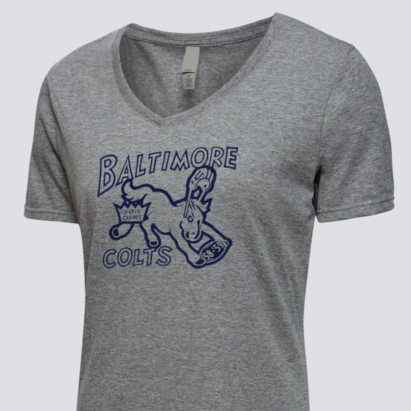 1958 Baltimore Colts Artwork: Women's Tri-Blend V-neck T-Shirt
