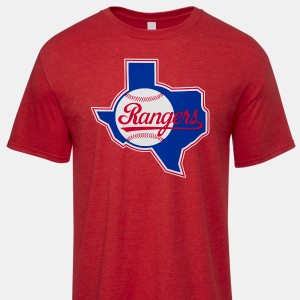 1984 Texas Rangers Iconic Men's 60/40 Blend T-Shirt by Vintage Brand