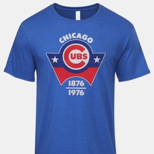 1976 Chicago Cubs Iconic Men's 60/40 Blend T-Shirt by Vintage Brand