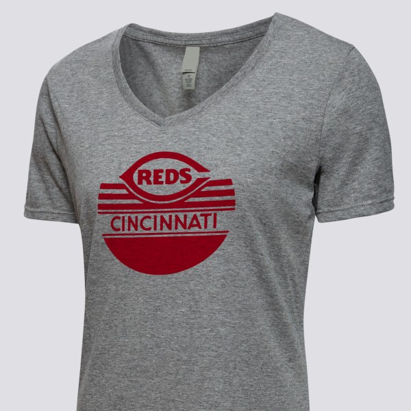 1939 Cincinnati Reds Artwork: Women's Tri-Blend V-neck T-Shirt