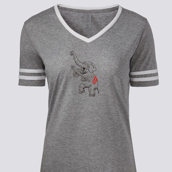 1951 Philadelphia Athletics Artwork: Women's Tri-Blend Varsity V-neck T- Shirt