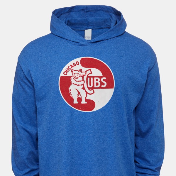 1933 Chicago Cubs Artwork: Men's 50/50 Blend Hooded Long Sleeve T-shirt