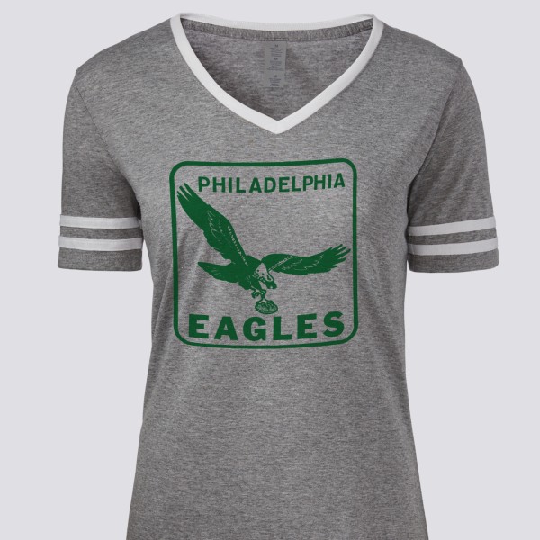 1976 Philadelphia Eagles Artwork: Women's Tri-Blend Varsity V-neck