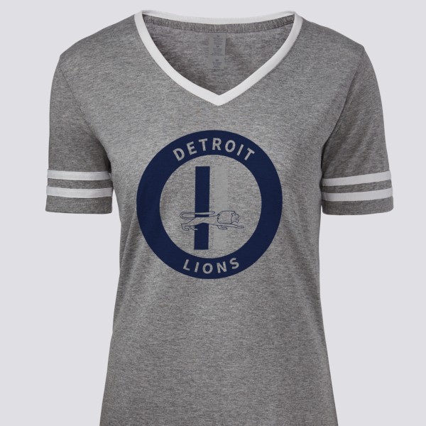 1960 Detroit Lions Artwork: Women's Tri-Blend Varsity V-neck T-Shirt