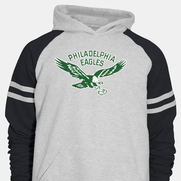 1948 Philadelphia Eagles Artwork: Unisex Varsity Color-⁠Block Hooded  Sweatshirt